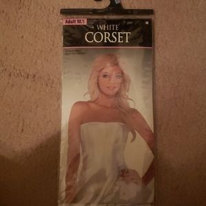 NWT White satin costume corset